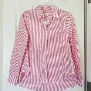 Gap pink/white stripe button down